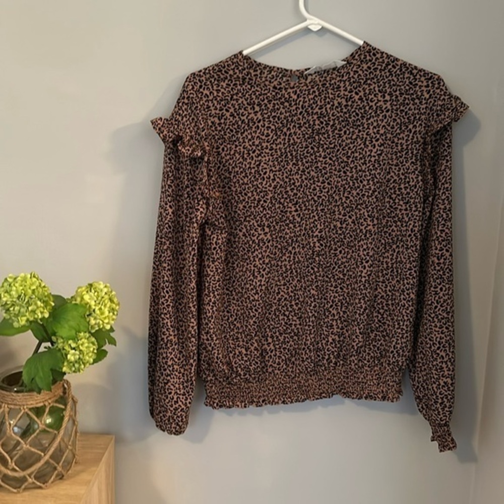 H&M leopard print girls  XL blouse long sleeve size 20 business casual top